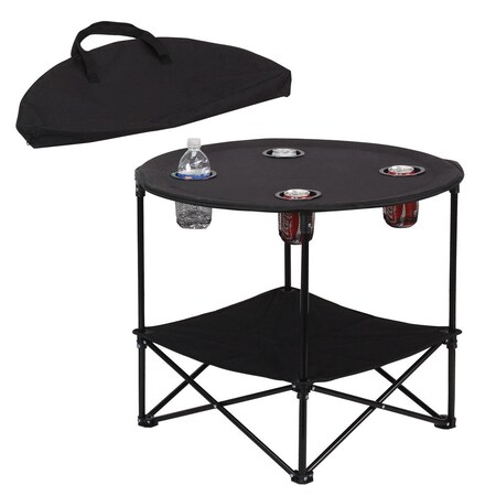 Preferred Nation 2-Tier Folding Table, Black P7384.BLK